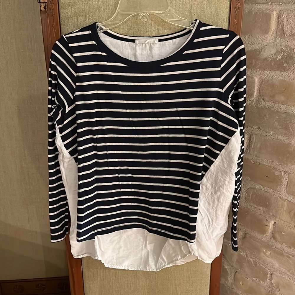 Clu Too womens small mixed material long sleeve shirt